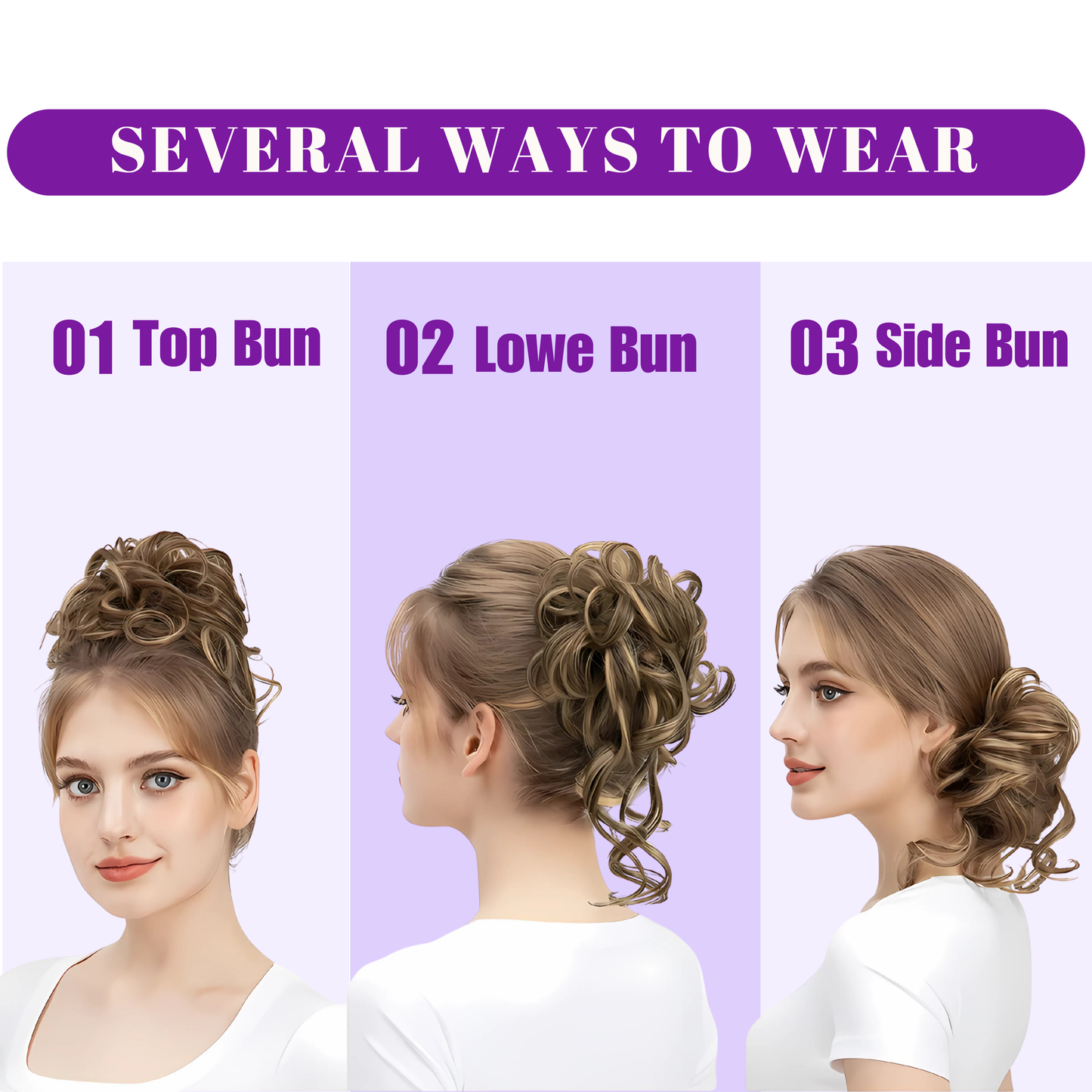 Messy Bun Hair Scrunchie - Heat-Resistant Chignon