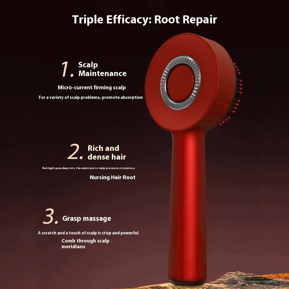 Electric Scalp Massage Comb – Red Light + Serum Applicator