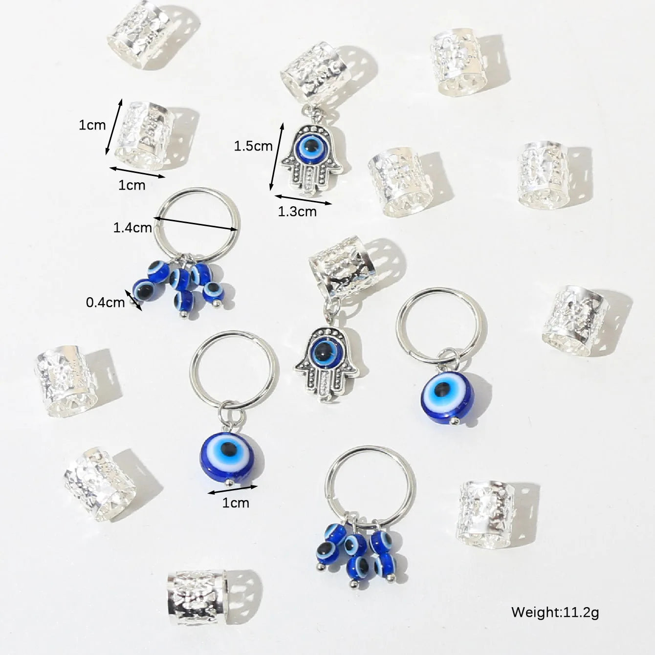 Evil Eye Hair Rings Set