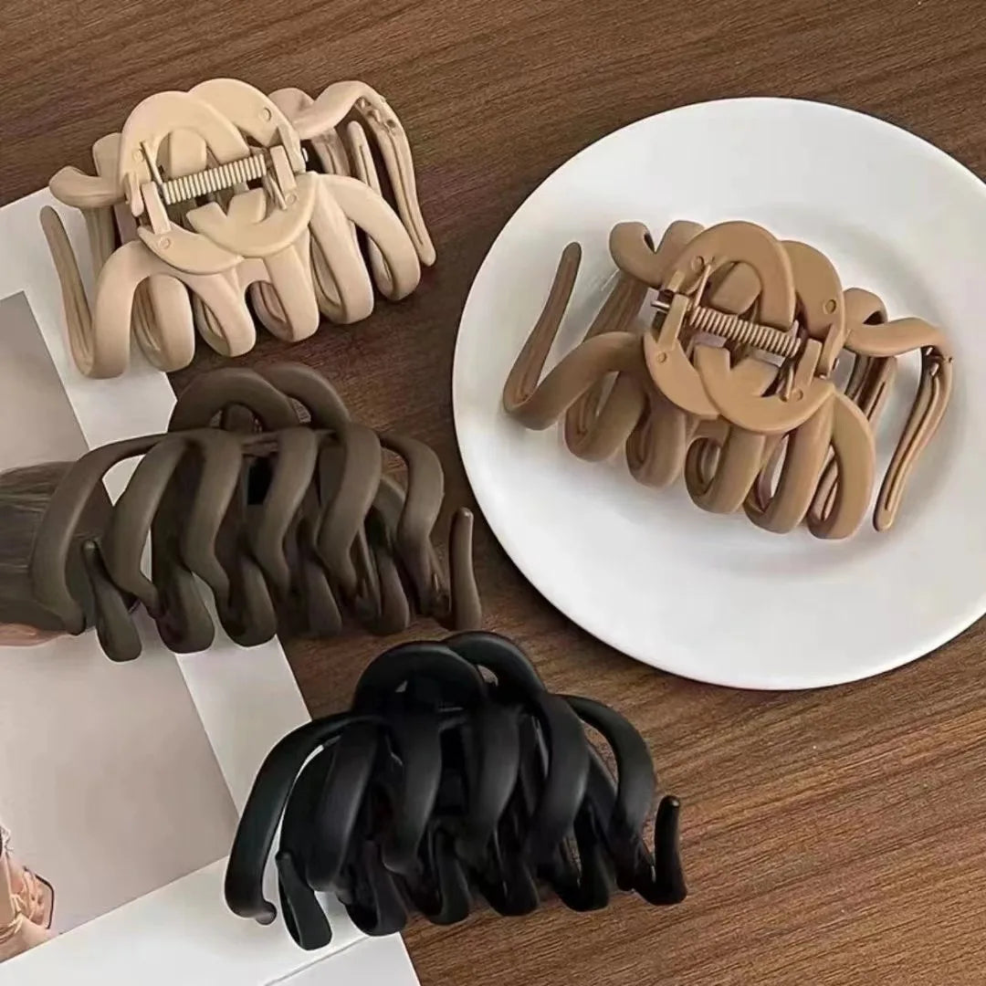 Neutral Coffee Claw Clip