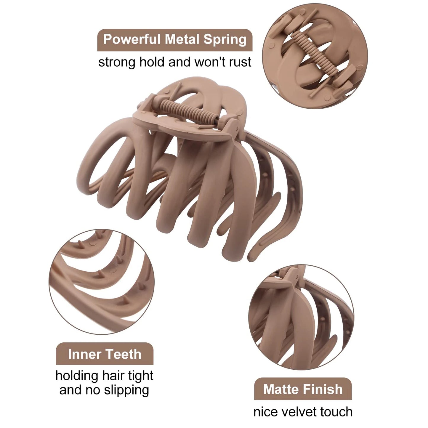 Neutral Coffee Claw Clip