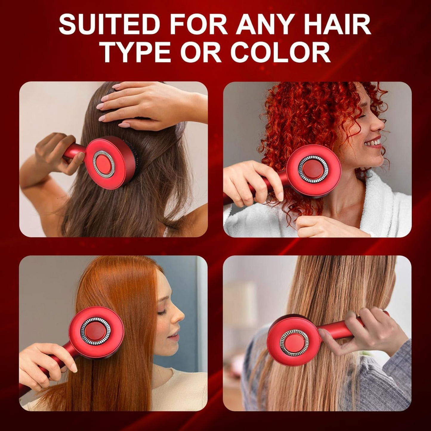 Electric Scalp Massage Comb – Red Light + Serum Applicator