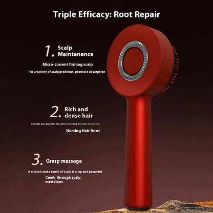 Electric Scalp Massage Comb – Red Light + Serum Applicator