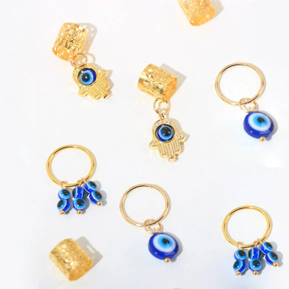 Evil Eye Hair Rings Set